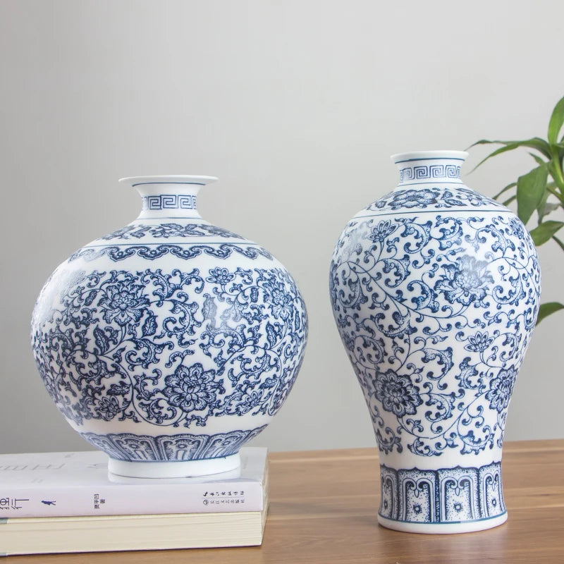 Enhancement Interlocking Lotus Porcelain Ceramic Flower Vase Home Decor