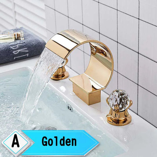 Rozin Widespread Waterfall Bathroom Basin Mixer Faucet