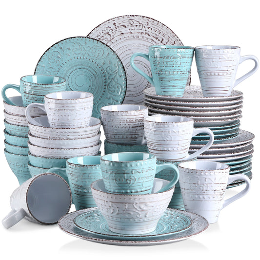 Malacasa Vine Ceramic Dinnerware Set With Plates Bowls Mugs