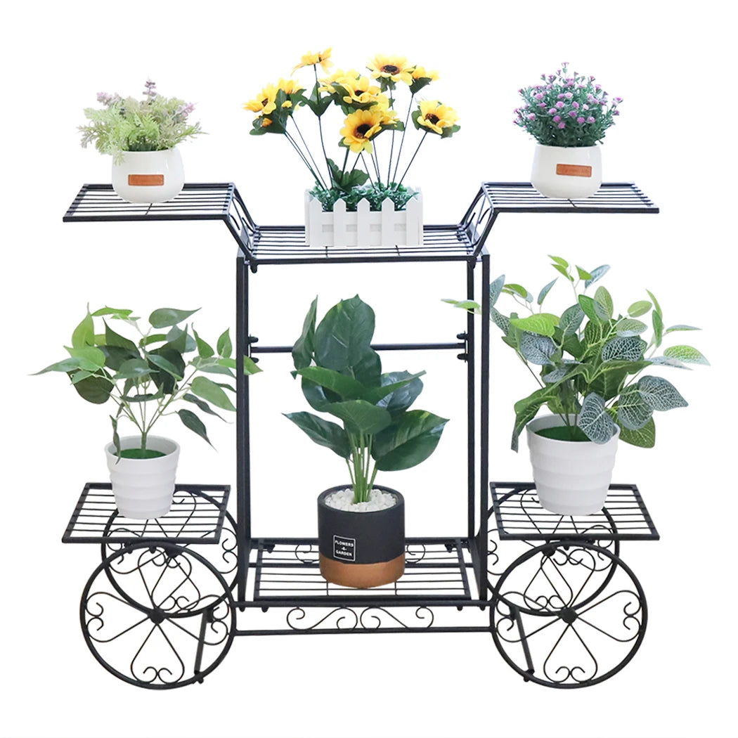 BINGOPAW Metal Plant Stand Indoor Outdoor Garden Display Shelf