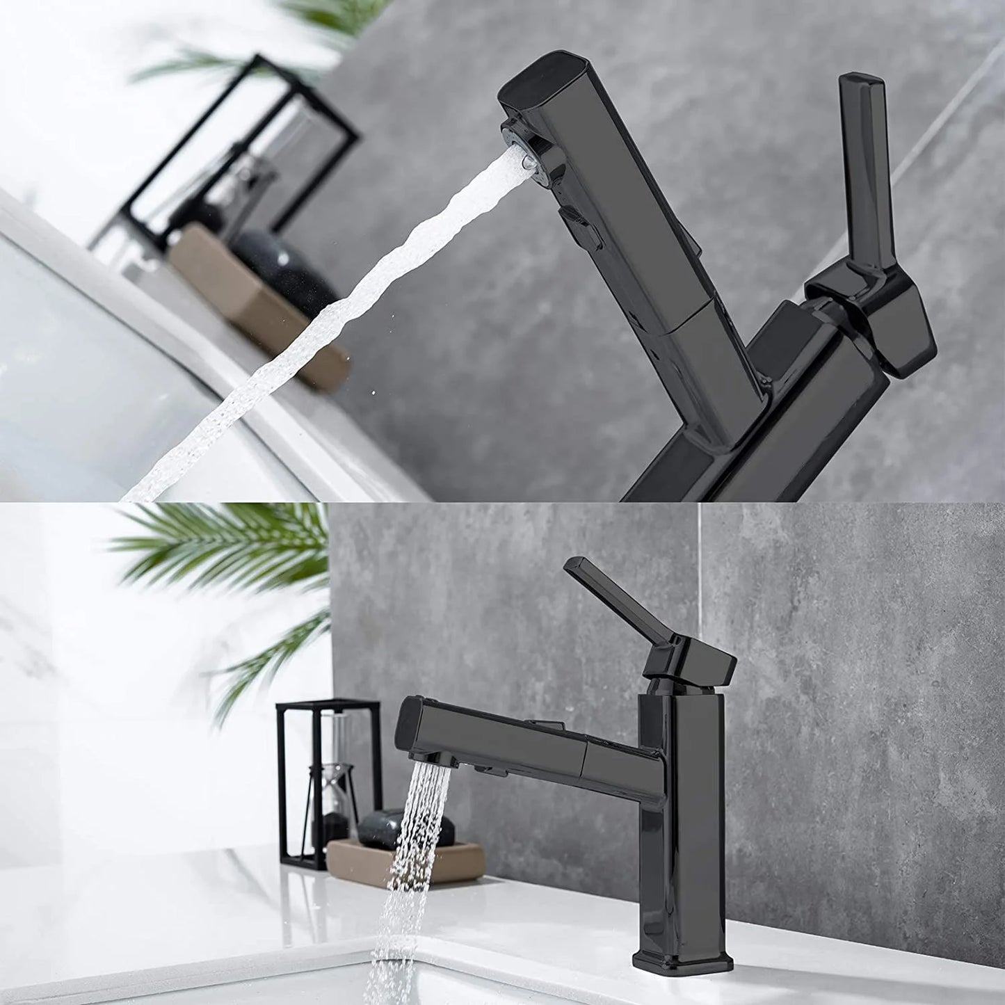 DQOK Pull Out Basin Faucet Modern Chrome Brass Mixer