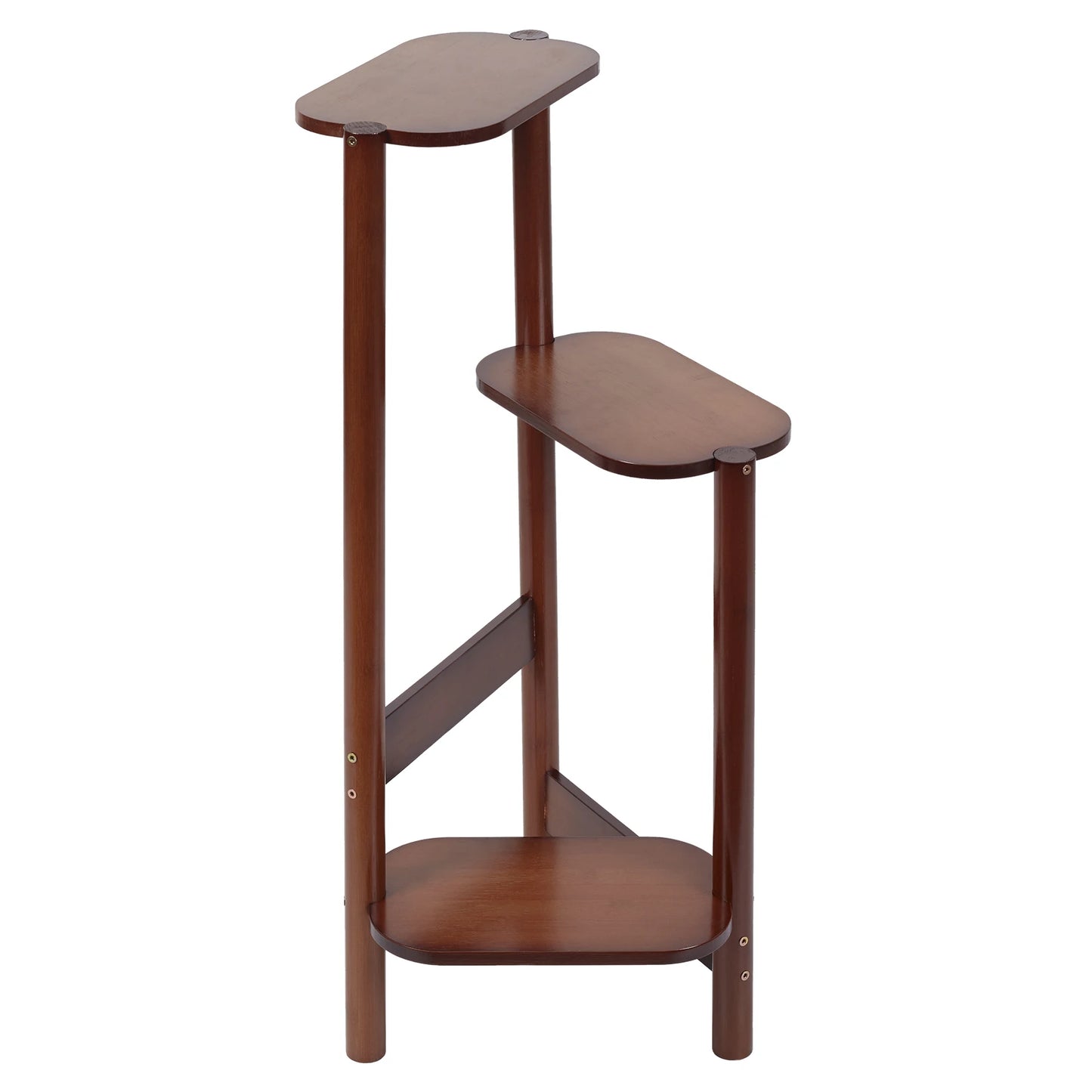Three Tier Bamboo Plant Stand For Indoor Corner Display