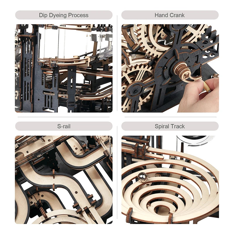 Robotime Marble Run 3D Wooden Puzzle Kit Night City