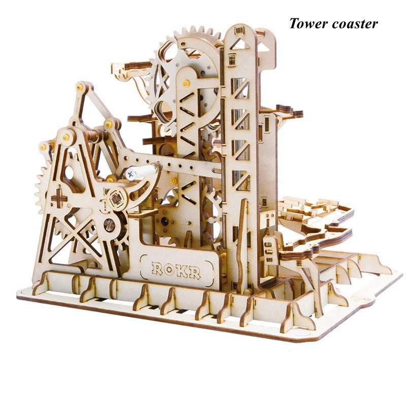 Robotime Marble Run 3D Wooden Puzzle Kit Night City