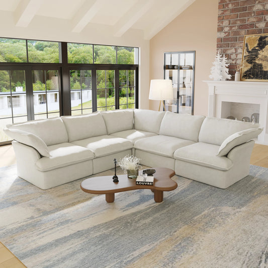 SdorensCN L Shaped Corner Sectional Sofa With Down Fill