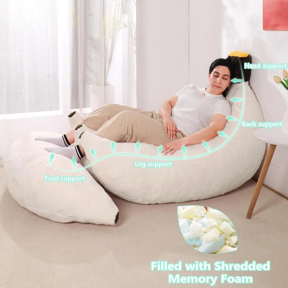 DAFIFY Bean Bag Chair With Ottoman Floor Lounger