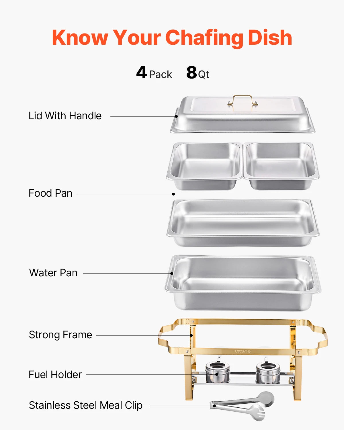 SucceBuy Chafing Dish Buffet Set Stainless Steel Catering Server