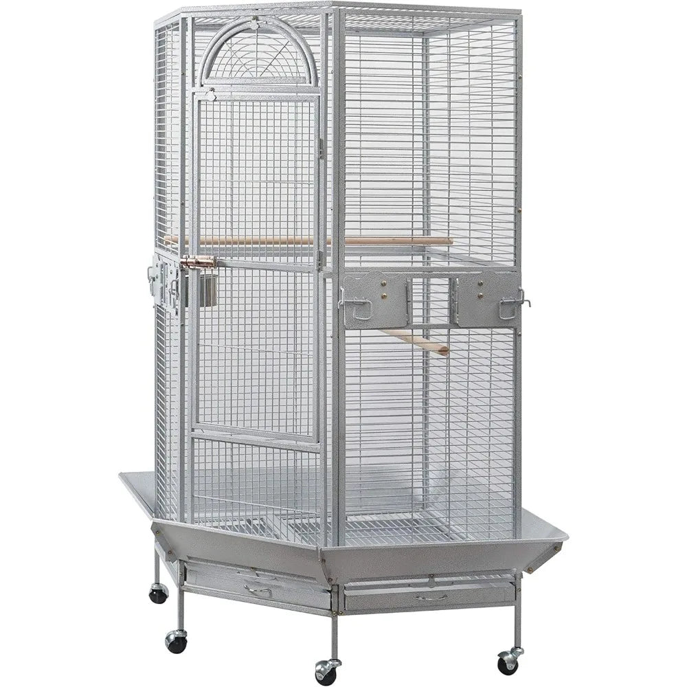 Gap Corner Bird Cage Metal For Cockatiel Parakeet Indoor