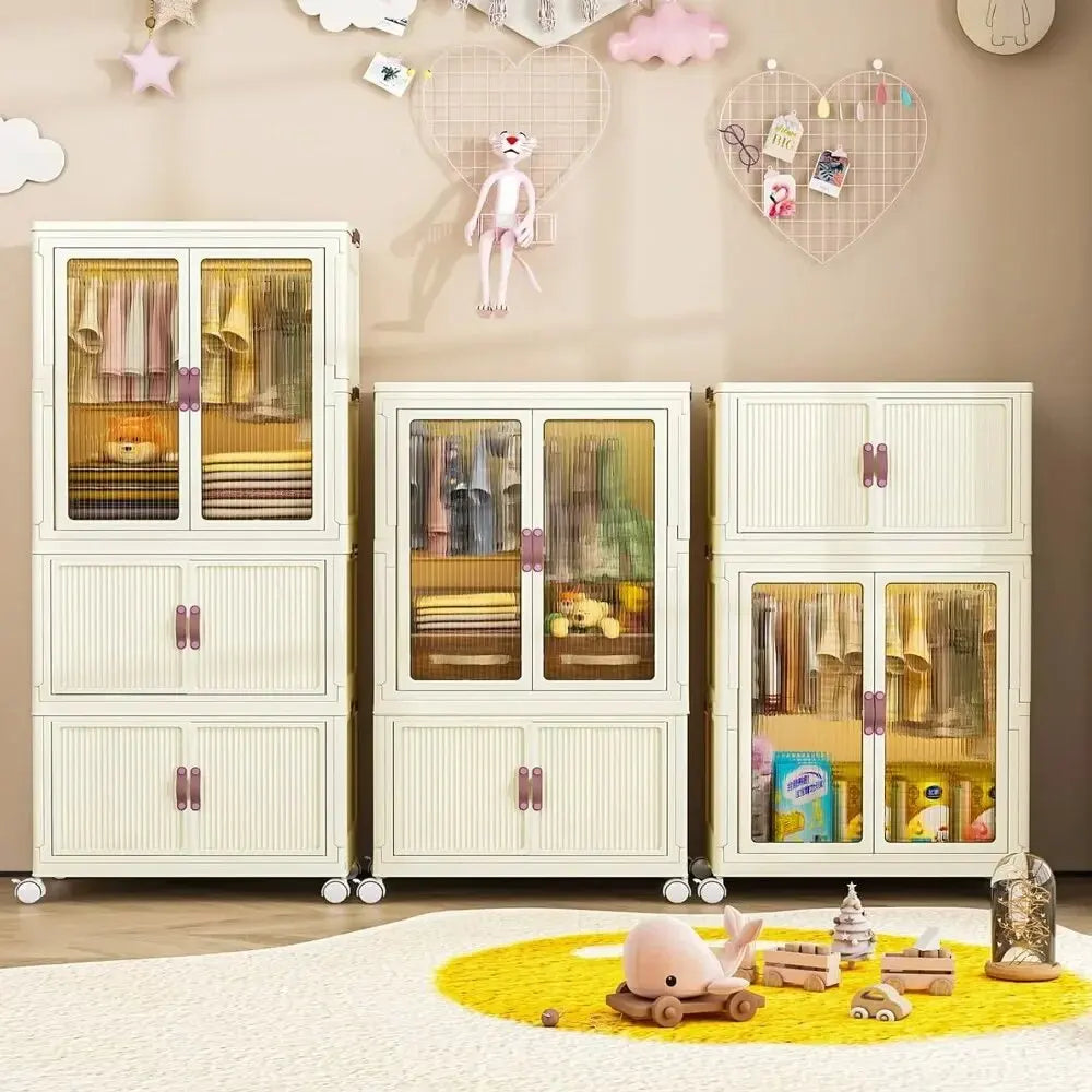 Bardrobe Foldable Wardrobe Cabinet With Wheels 2 Drawer
