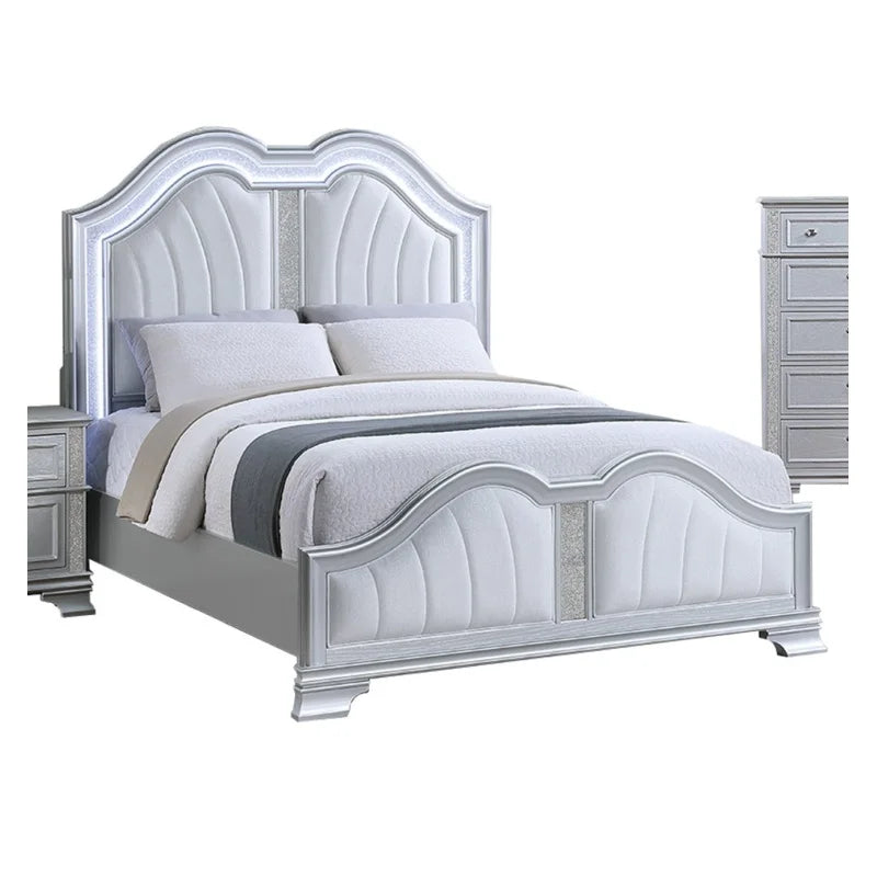 Contemporary Modern Bedroom Bed With Built In USB Charging