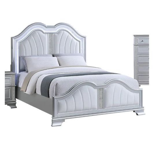 Contemporary Modern Bedroom Bed With Built In USB Charging
