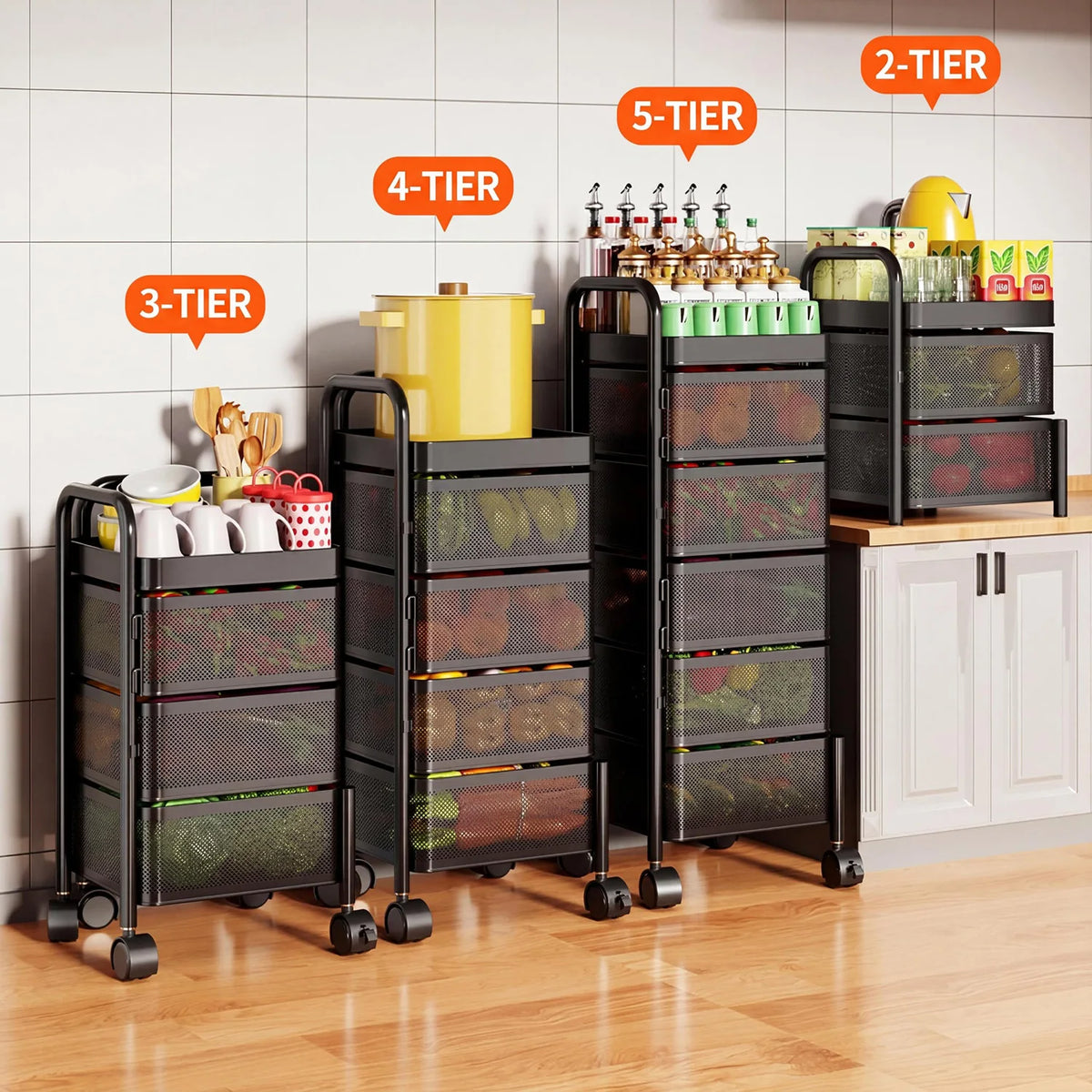 HobbyLane Carbon Steel Rotating Cart With Wheels Organizer