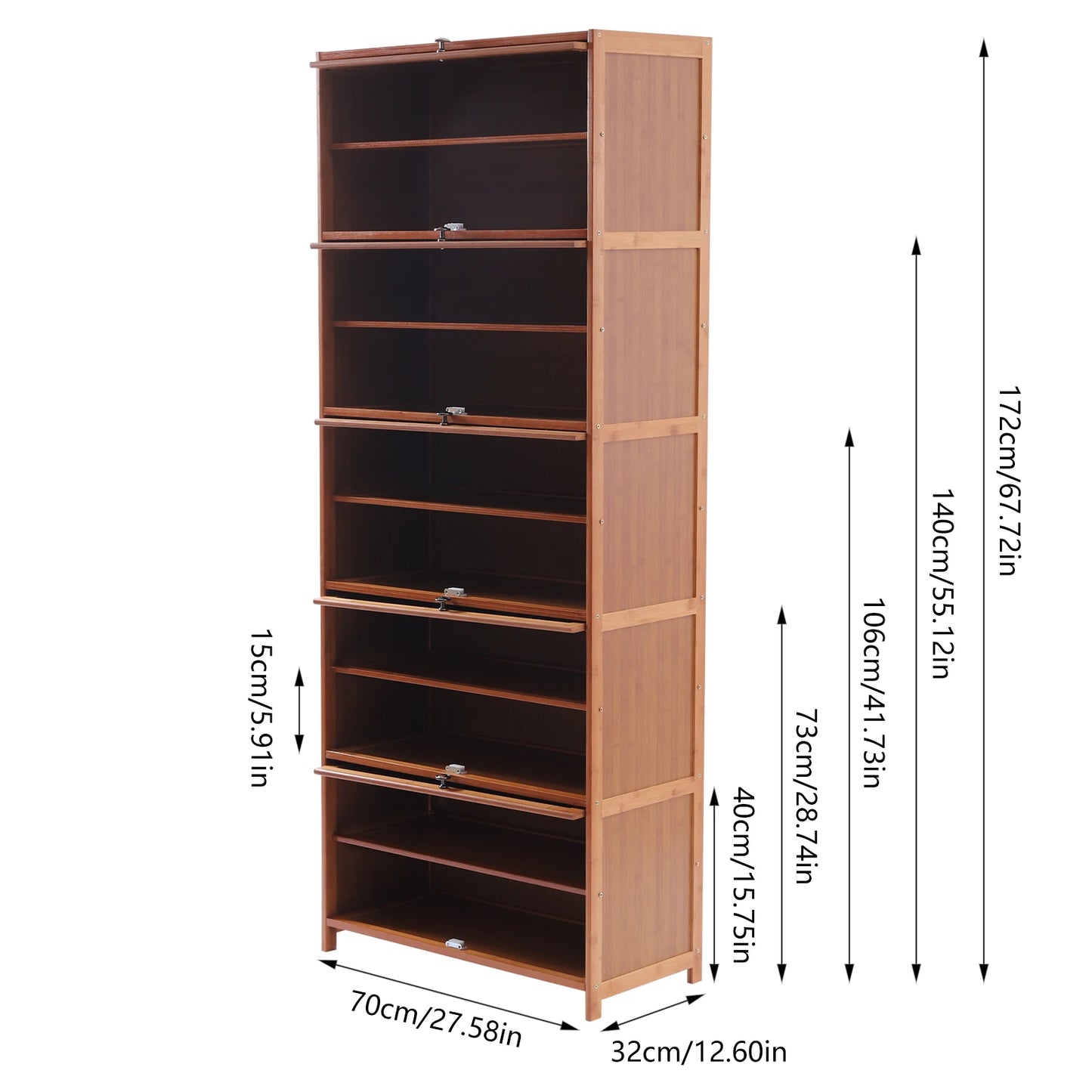 10 Tier Shoe Storage Rack with Flip Doors for 30 Pairs Home Organizer