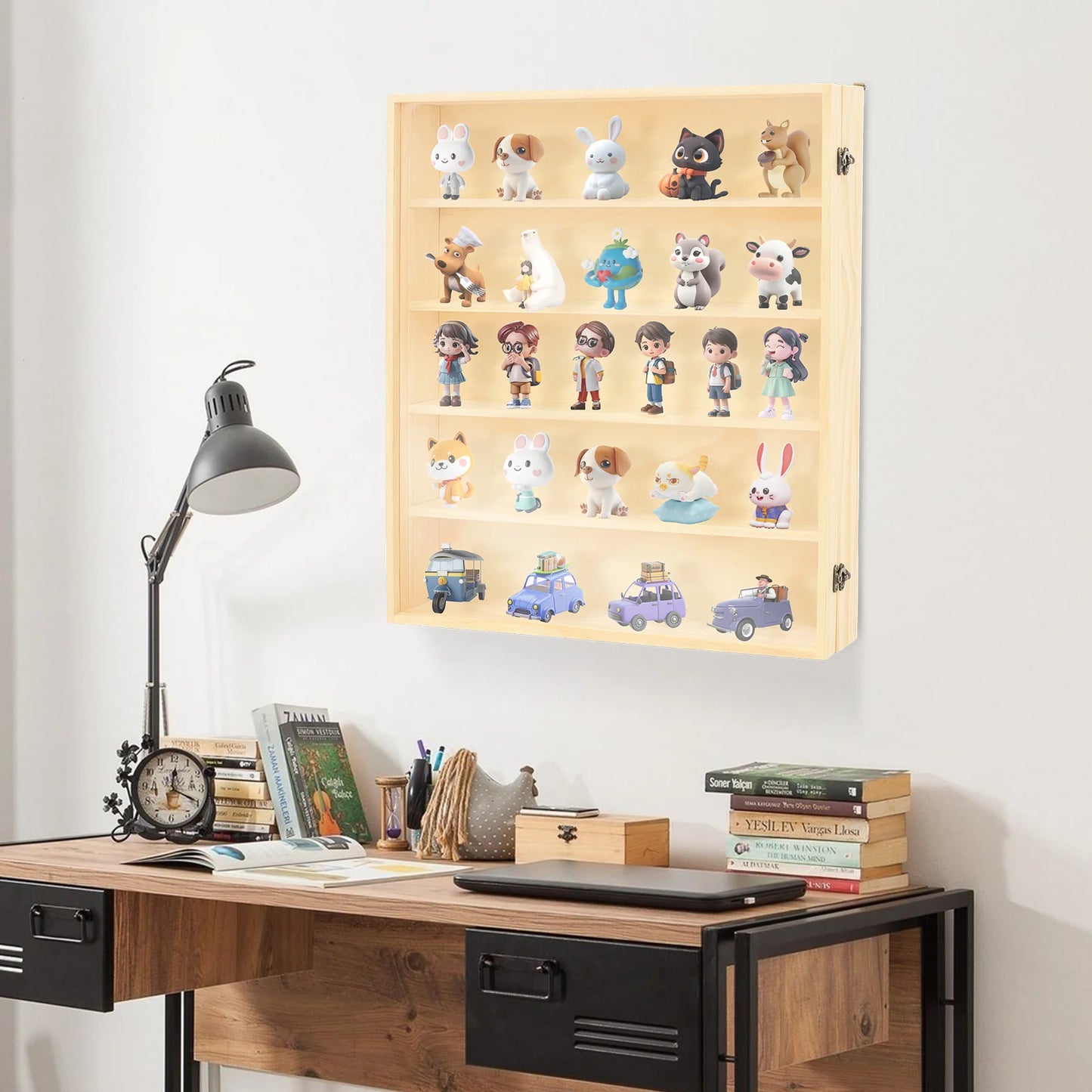 Bymaocar 5 Tier Wall Mounted Display Cabinet Action Figures