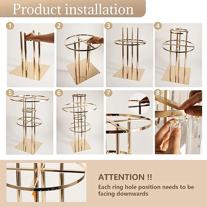 Guangdong Crystal Flower Stand 5 Tier Wedding Centerpiece