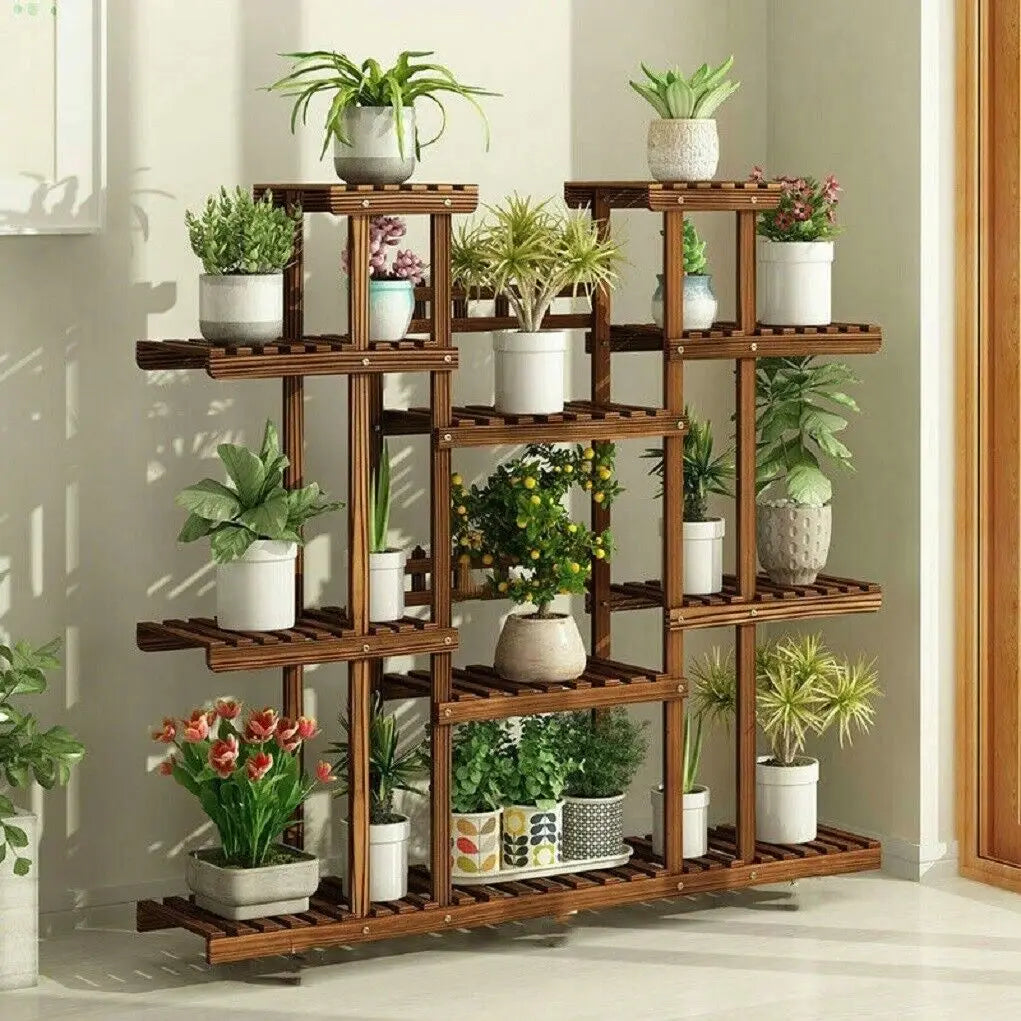 Wisfor Wooden Multi Tier Plant Shelf And Pot Stand