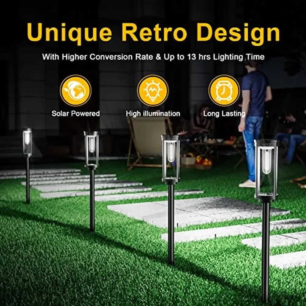 Solar Pathway Lights EightPack Upgraded IP65Certified Weatherproof Landscape Illumination
