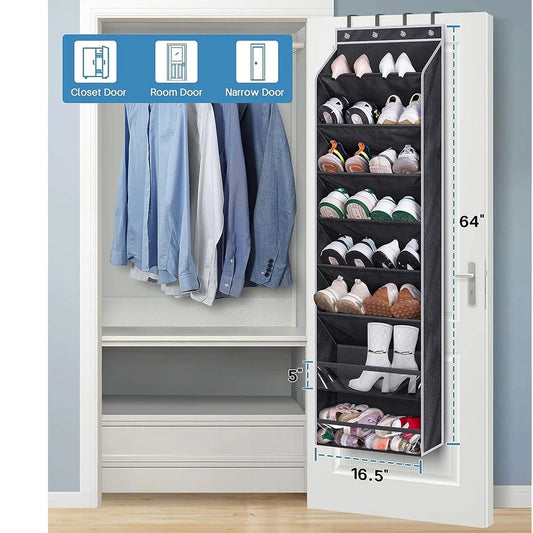 HiMISS Over The Door Shoe Organizer With Metal Hooks
