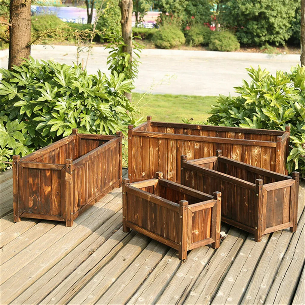 Wooden Raised Garden Planter Box For Vegetables Herbs Flowers