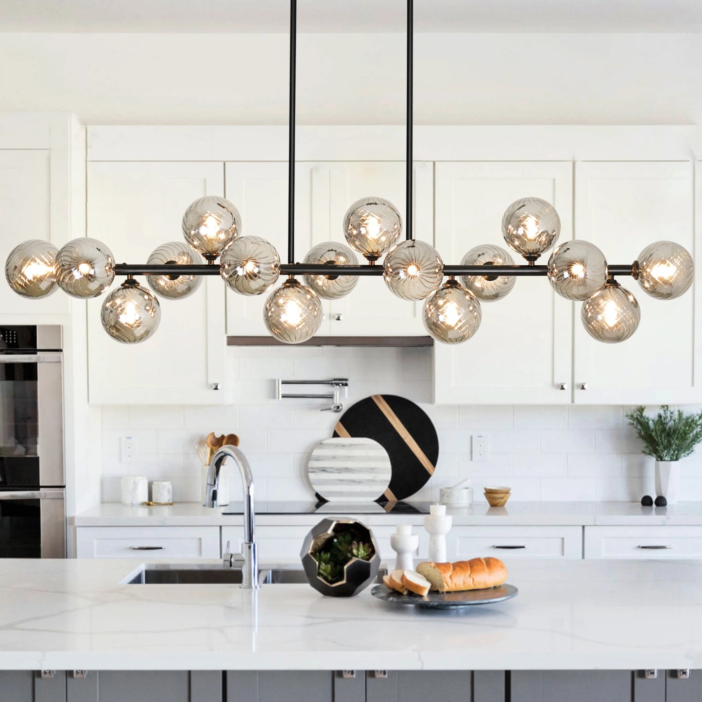 Mid Century Modern Sputnik Chandelier Iron Fixture