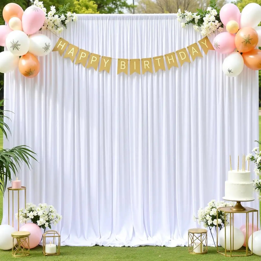 8 Panel Polyester Backdrop Curtain For Weddings And Parties