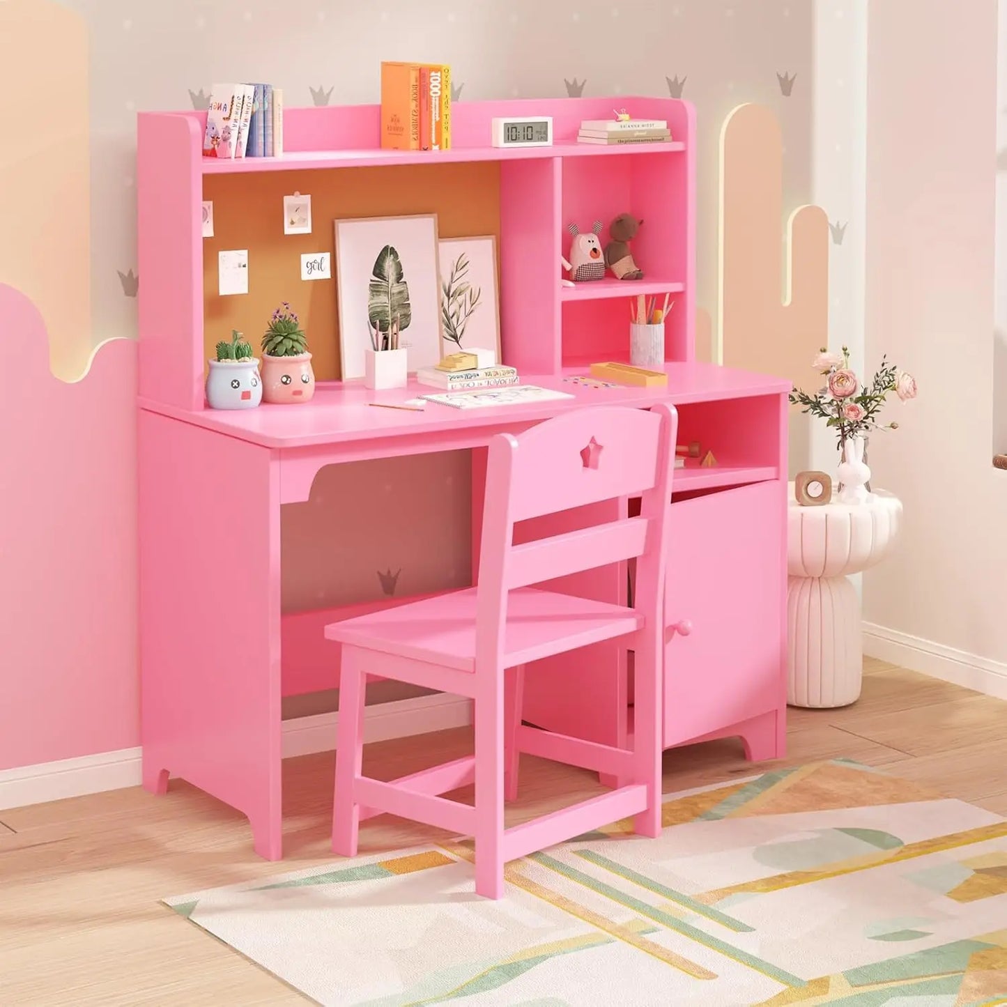 HobbyLane Kids Desk And Chair Set Wooden Writing Table