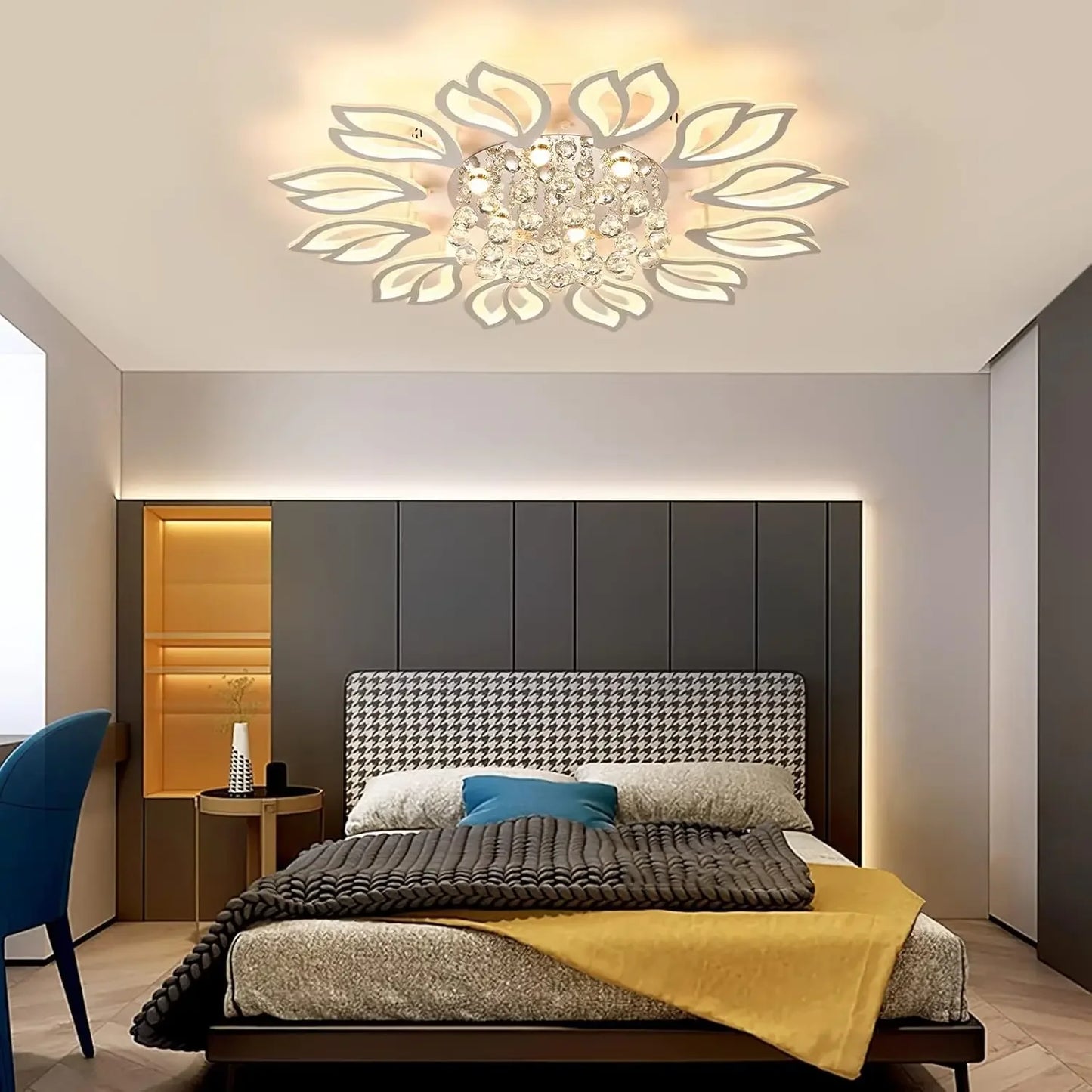 Modern Flower Chandelier LED Smart Ceiling Light With Remote