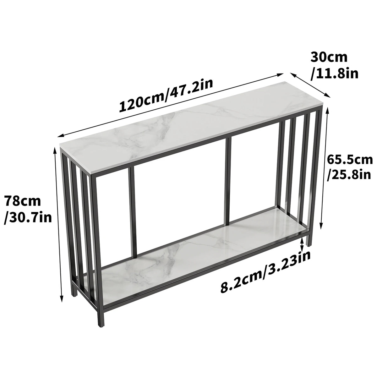 Wisfor Modern Sintered Stone Console Table with Metal Base