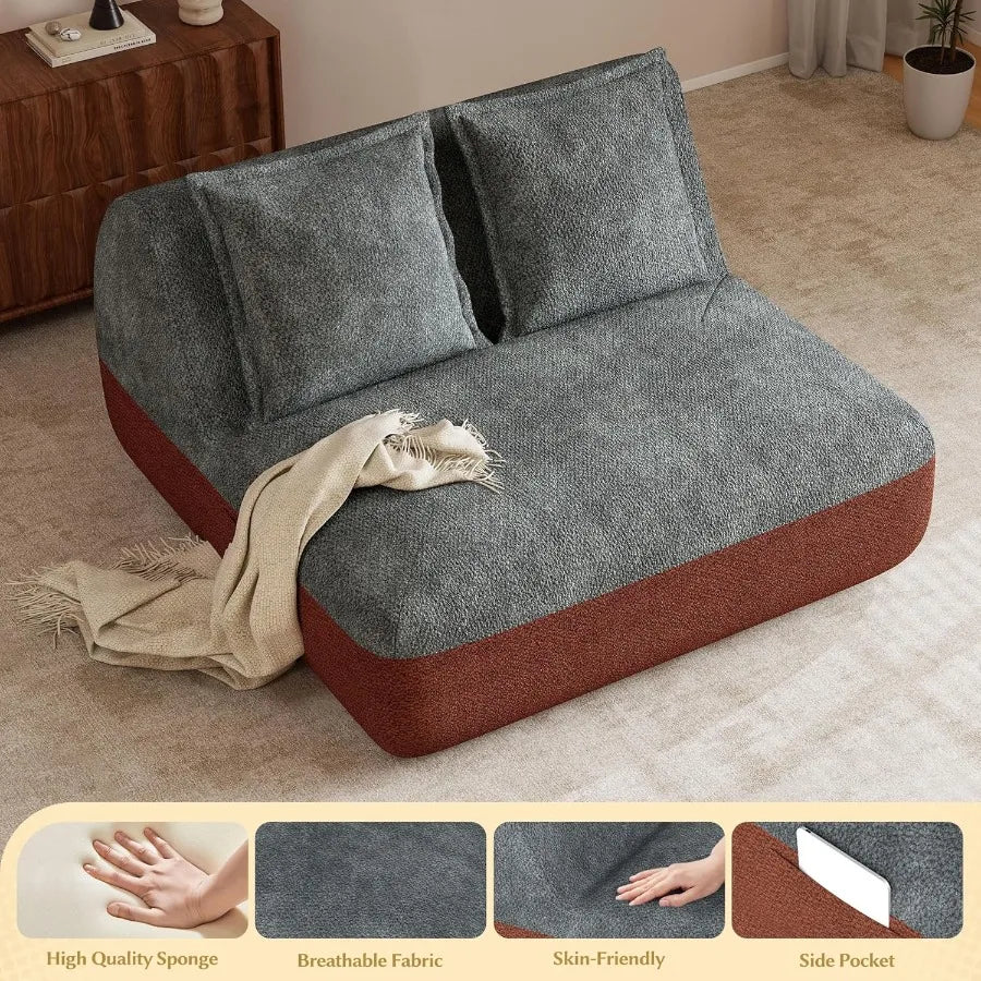 XIUWO Armless Loveseat Sofa With Side Pocket Living Room