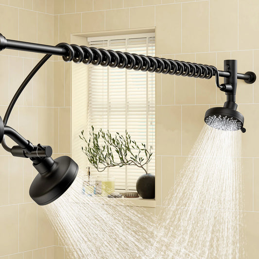 Dual Shower Head For Couples With Adjustable Slider
