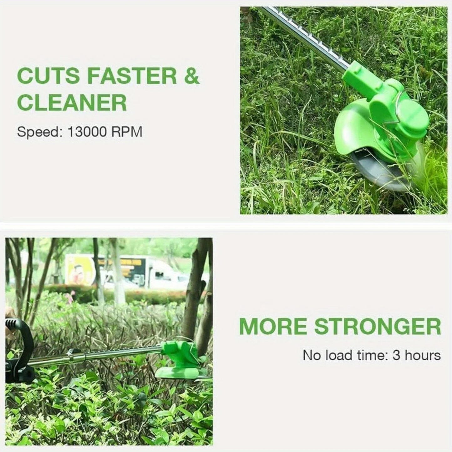 600W Cordless Weed Wacker with 8 Blades and 2 Batteries for Easy Yard Care