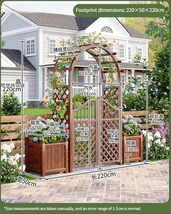 Outdoor Solid Wood Garden Arch Trellis Climbing Vines