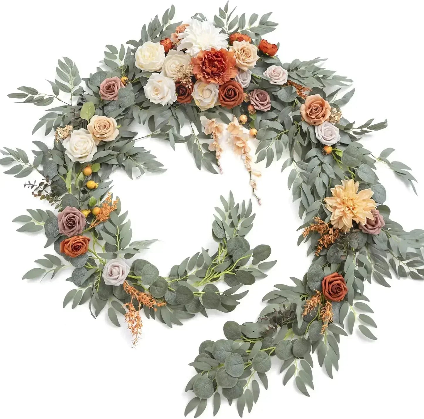 Fall Floral Garland Backdrop Wedding Arch Eucalyptus Rose