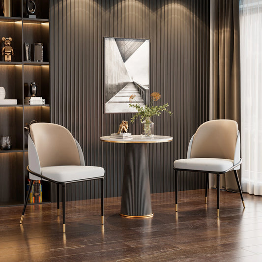 Modern Faux Leather Dining Chairs With Padded Upholstery