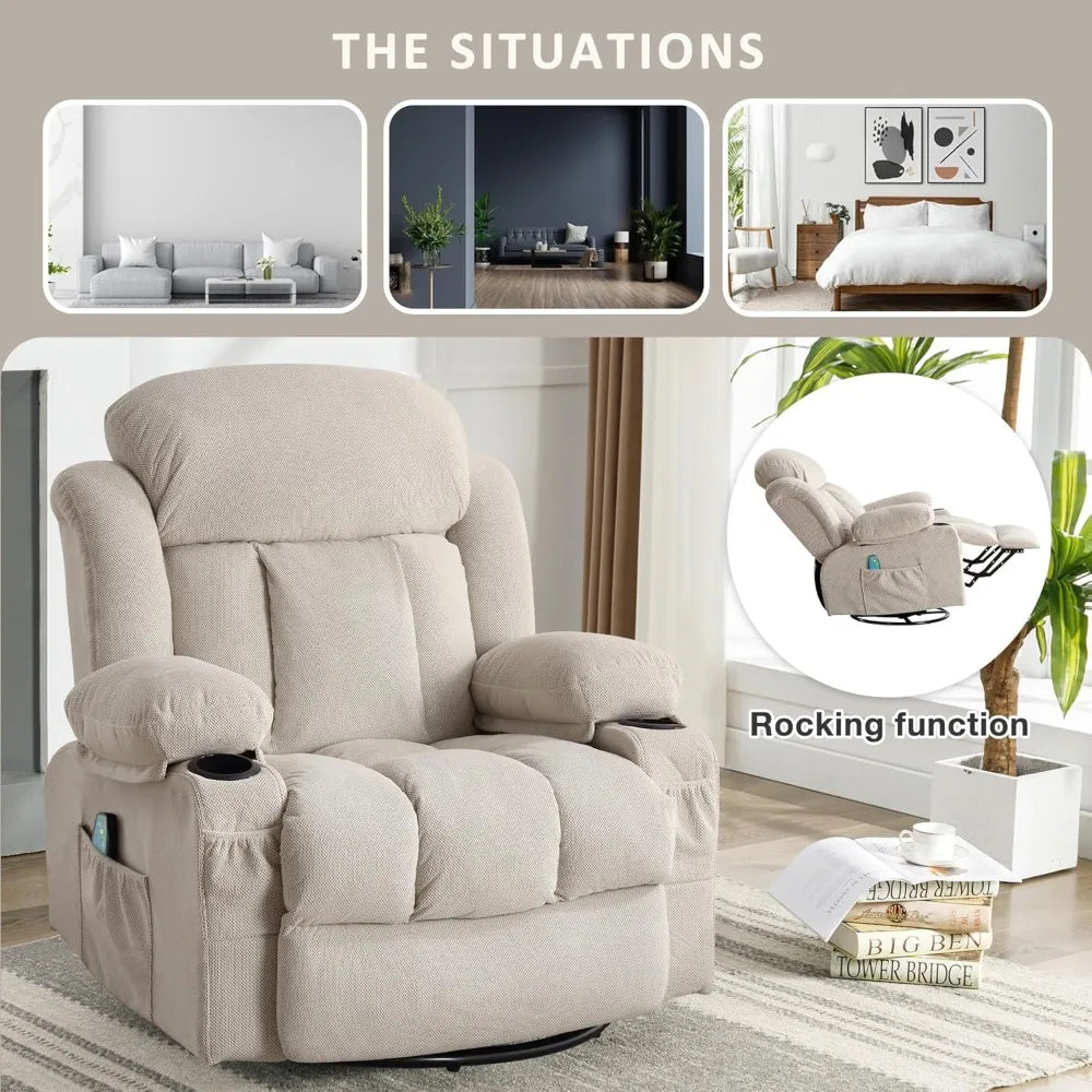 XIAOLANG 360 Swivel Recliner Massage Chair With USB Ports