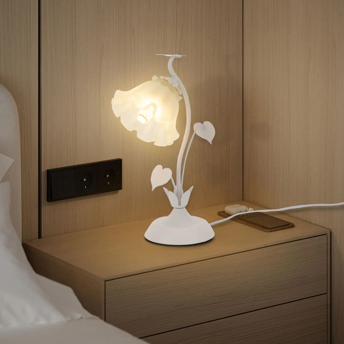 40W Retro Flower Desk Lamp E26 LED Illumination Light