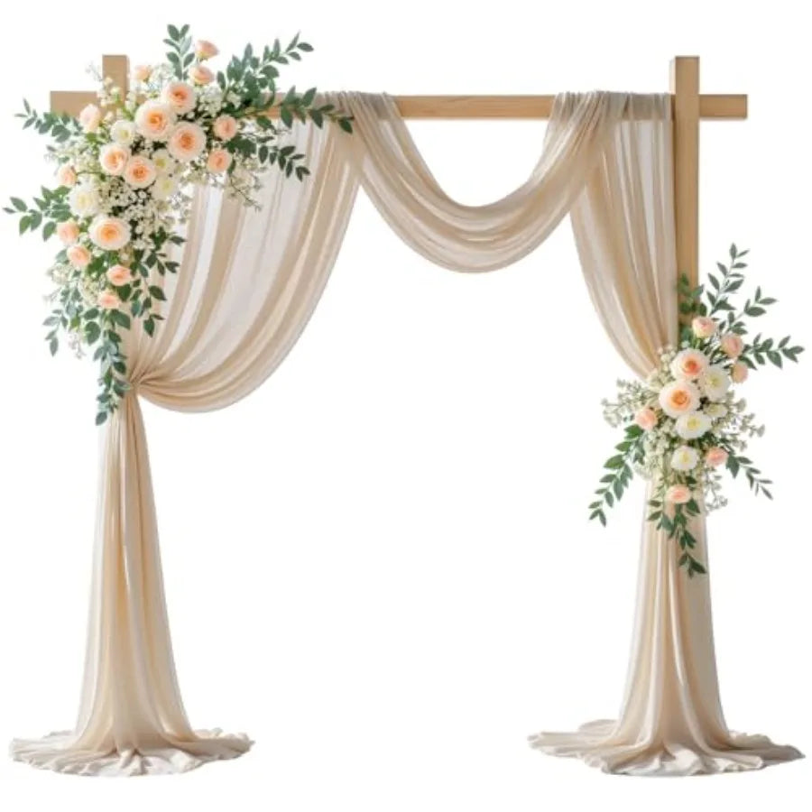 Wedding Backdrop Sheer Fabric Arch Drapery Curtain For Ceremony