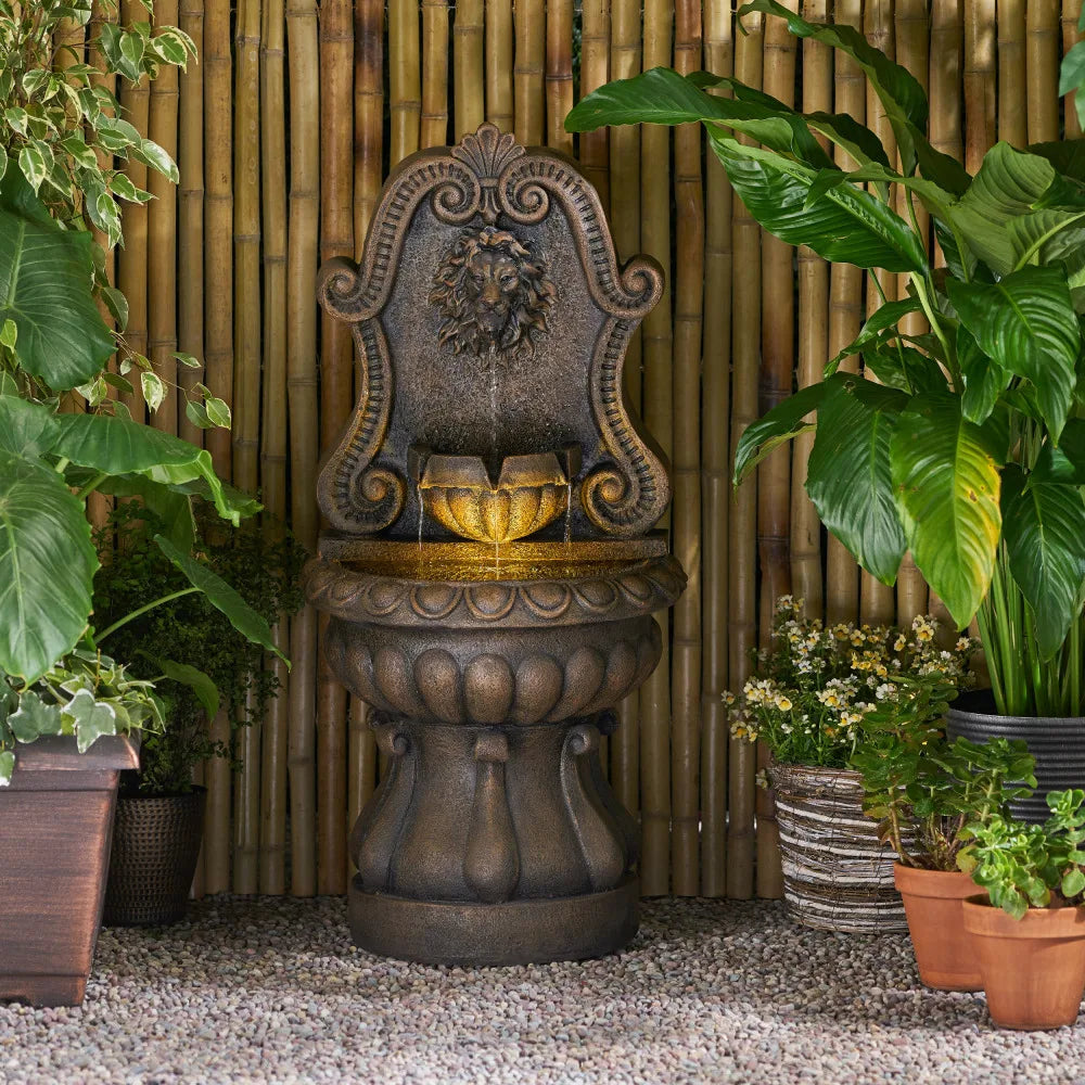 Olivia Weather Resistant Floor Fountain With Light