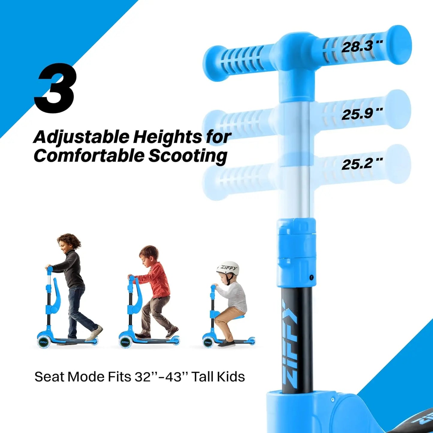 Joyfy Two In 1 ToddlersandKids Scooter Three Wheel LED