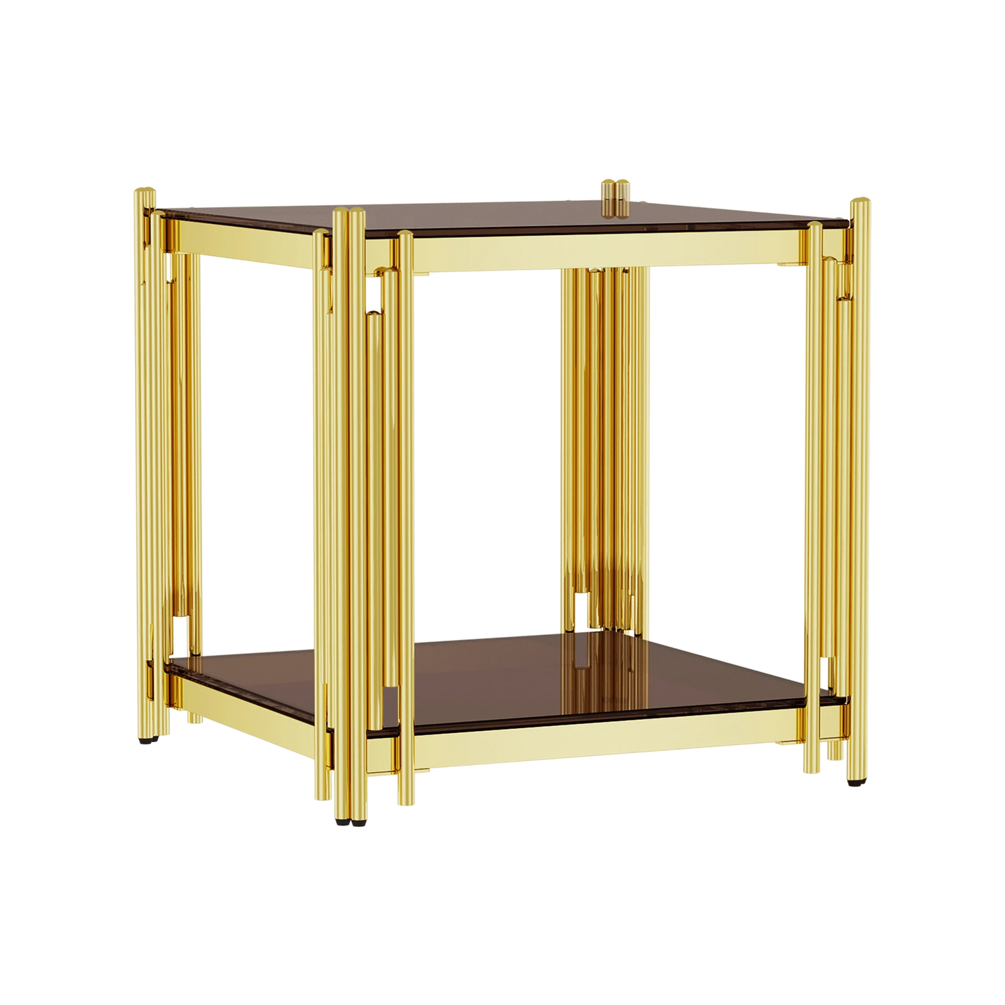 Modern Luxury Coffee Table With Stainless Steel Legs And Tempered Glass