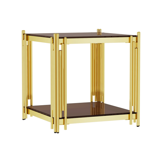Modern Luxury Coffee Table With Stainless Steel Legs And Tempered Glass