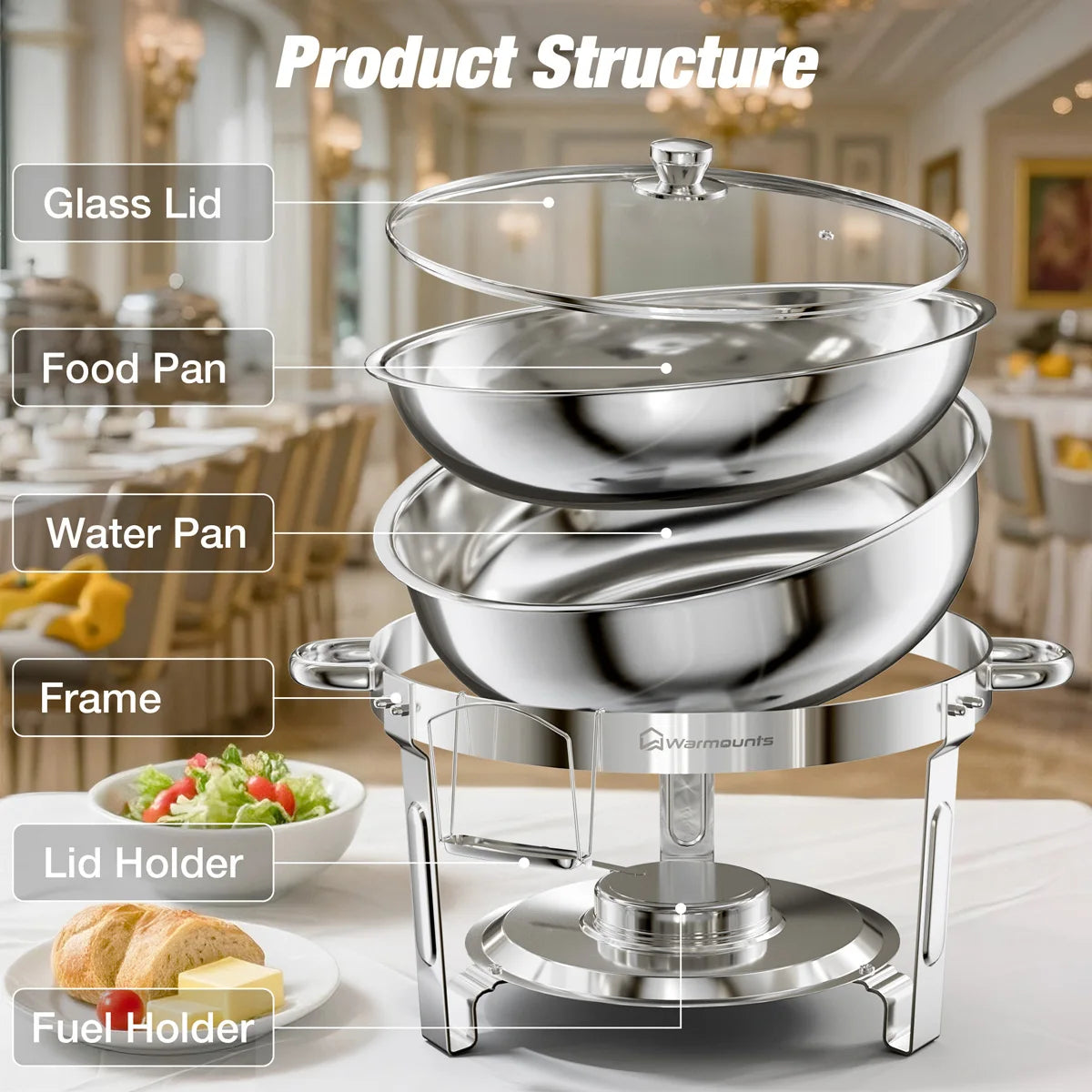 Chafing Dish Buffet Set Stainless Steel Food Warmer Catering