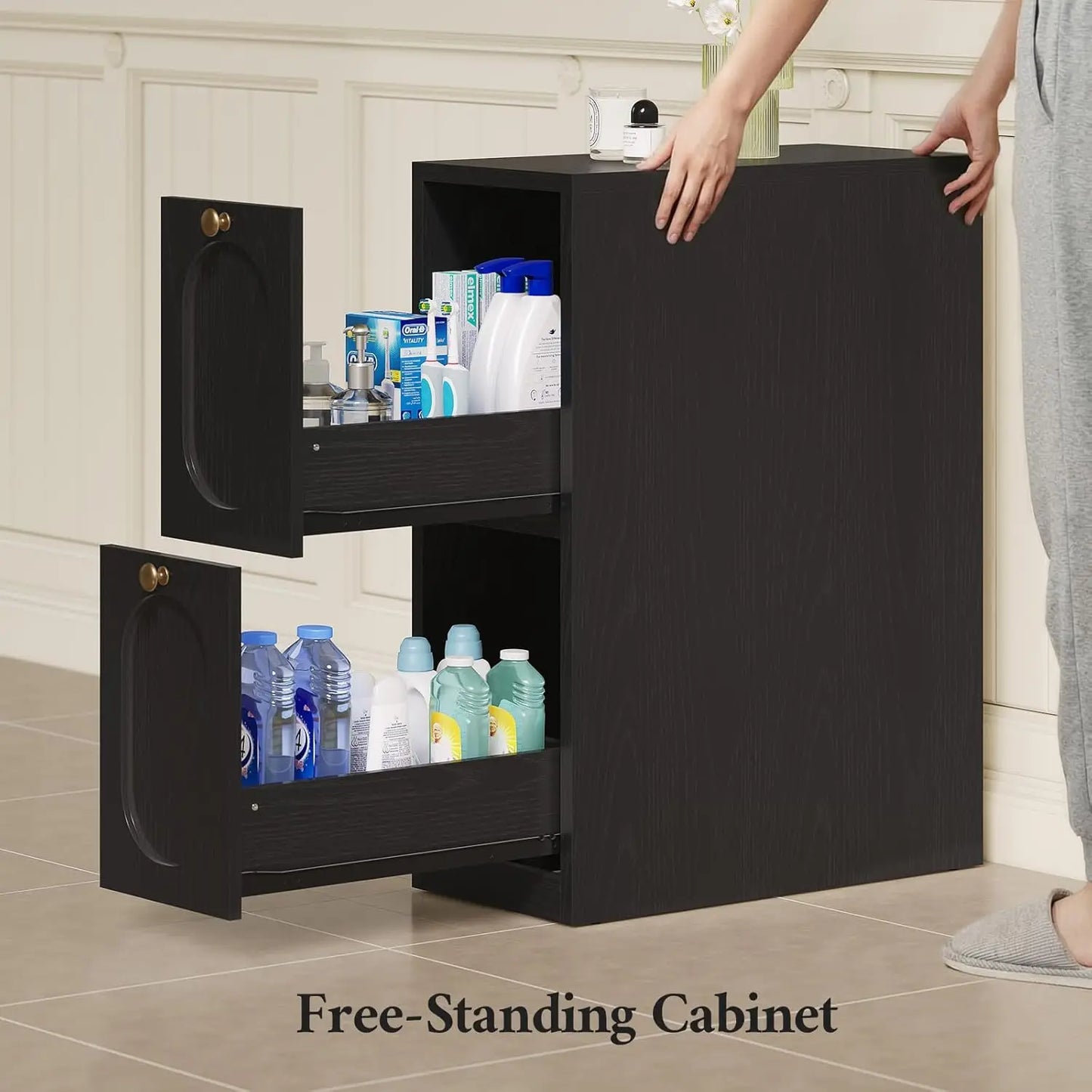 Over The Toilet Storage Cabinet With Towel Holder Organizer