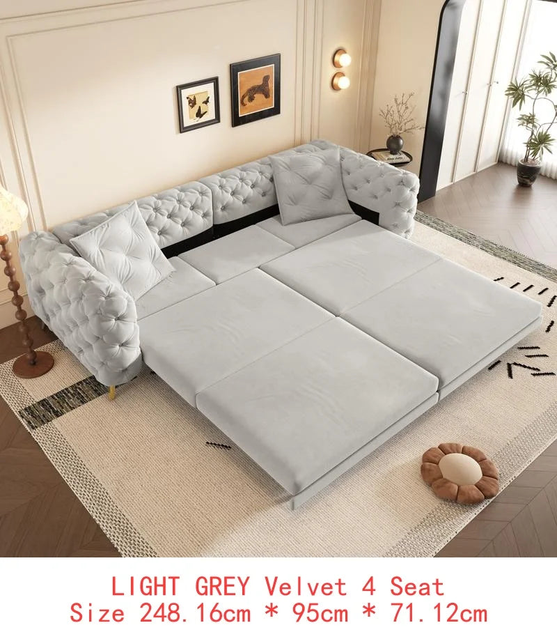 CN Sichuan Modern 3 in 1 Convertible Sofa Bed With Ottoman