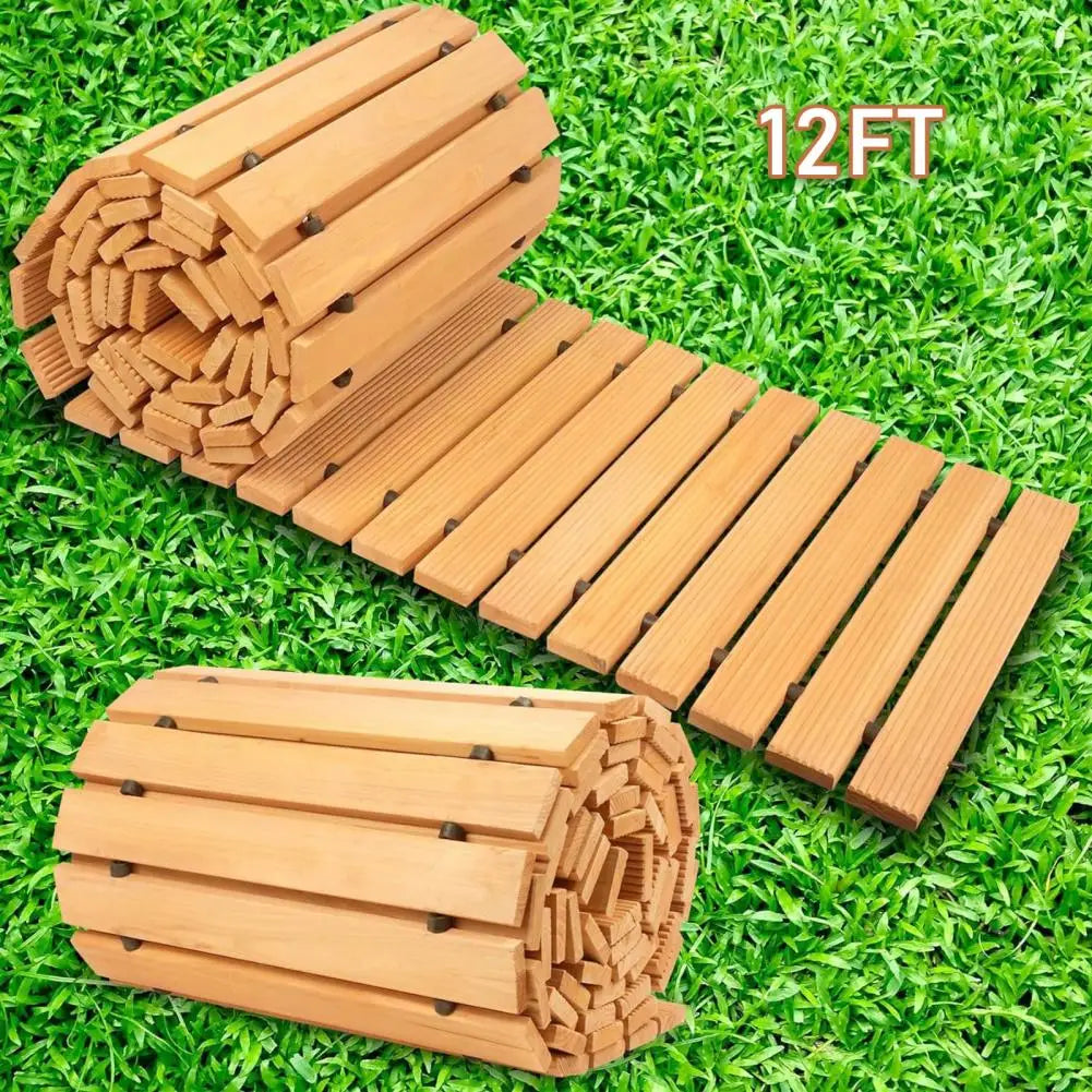 Wooden Garden Pathway Roll Out Walkway For Lawn Patio Backyard