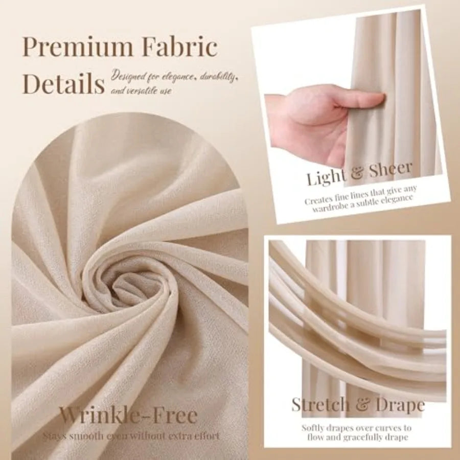 Wedding Backdrop Sheer Fabric Arch Drapery Curtain For Ceremony
