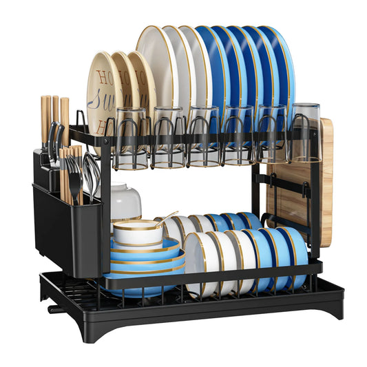 HiMISS 2 Tier Stainless Steel Dish Drying Rack Kitchen