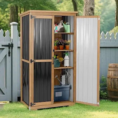 Outdoor Storage Cabinet Weatherproof With Shelves