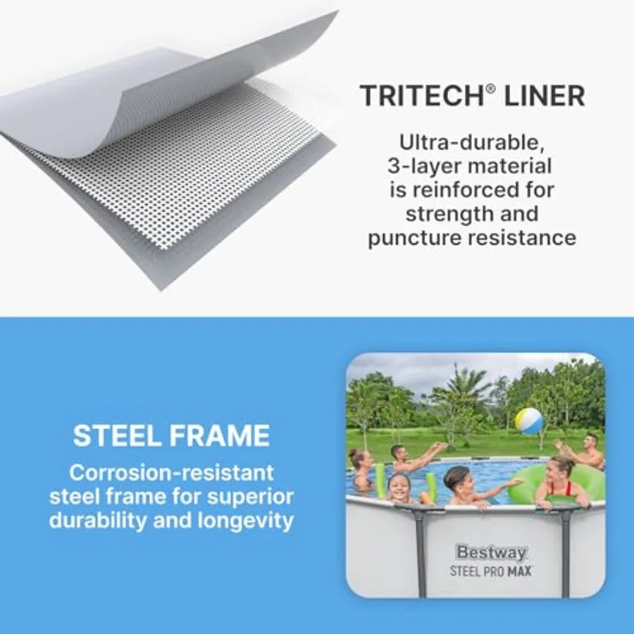 Steel Professional Max Above Ground Pool Set With Filter