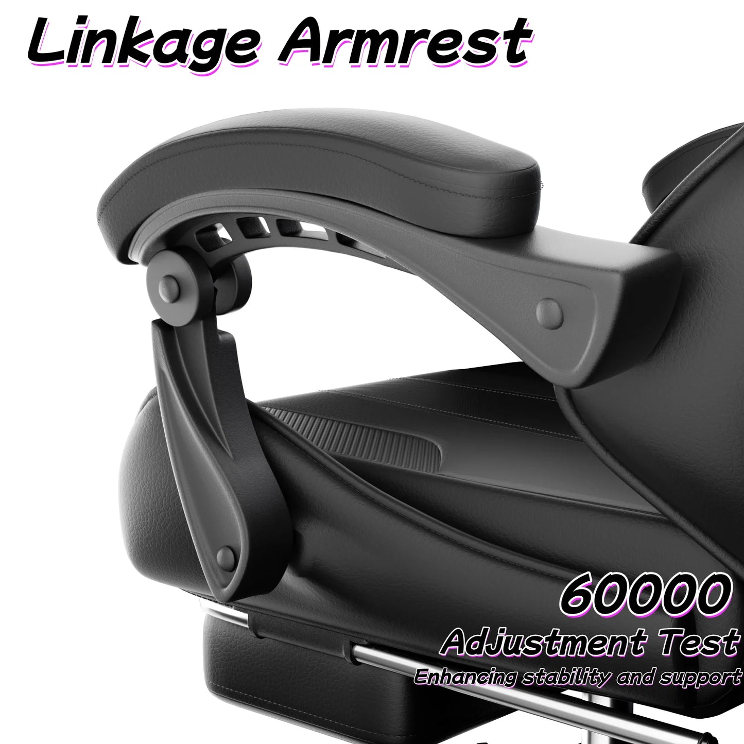 Ergonomic Gaming Chair With Lumbar Massage And Adjustable Headrest